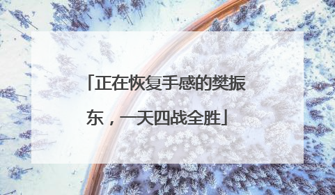 正在恢复手感的樊振东，一天四战全胜