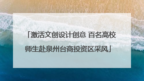 激活文创设计创意 百名高校师生赴泉州台商投资区采风