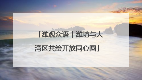 潍观众语｜潍坊与大湾区共绘开放同心圆