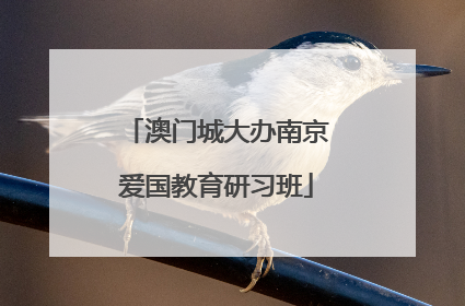 澳门城大办南京爱国教育研习班