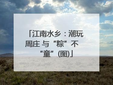 江南水乡：潮玩周庄 与“粽”不“童”(图)