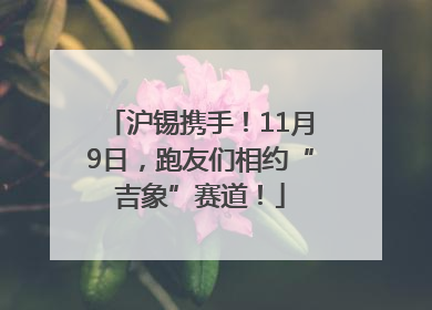 沪锡携手！11月9日，跑友们相约“吉象”赛道！