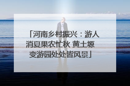 河南乡村振兴：游人消夏果农忙秋 黄土塬变游园处处皆风景