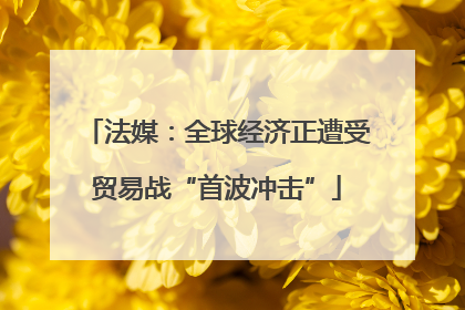 法媒：全球经济正遭受贸易战“首波冲击”