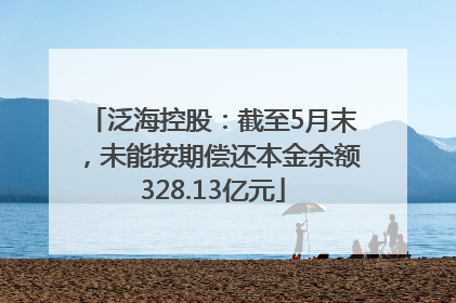 泛海控股：截至5月末，未能按期偿还本金余额328.13亿元