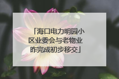海口电力明园小区业委会与老物业昨完成初步移交