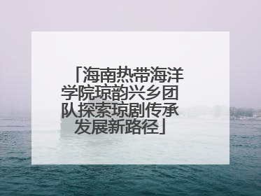 海南热带海洋学院琼韵兴乡团队探索琼剧传承发展新路径