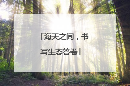 海天之间，书写生态答卷