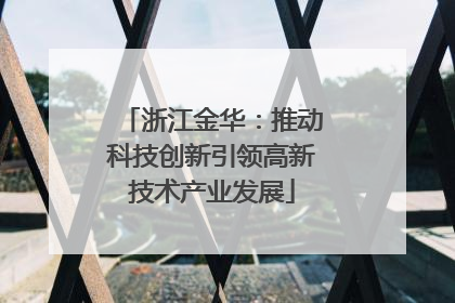 浙江金华：推动科技创新引领高新技术产业发展