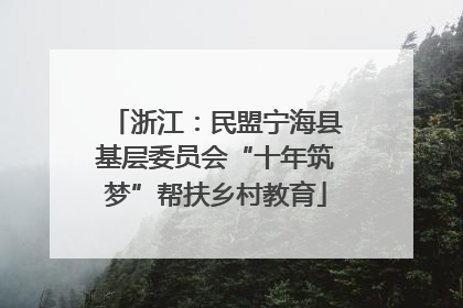 浙江：民盟宁海县基层委员会“十年筑梦”帮扶乡村教育