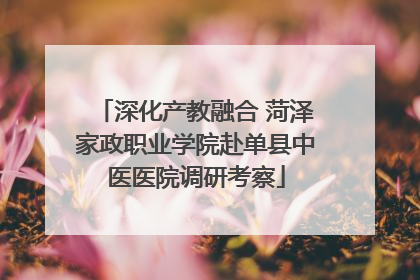 深化产教融合 菏泽家政职业学院赴单县中医医院调研考察