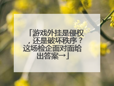 游戏外挂是侵权，还是破坏秩序？这场检企面对面给出答案→