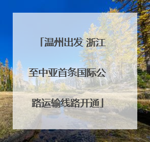 温州出发 浙江至中亚首条国际公路运输线路开通