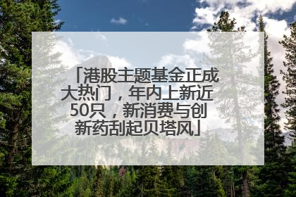 港股主题基金正成大热门，年内上新近50只，新消费与创新药刮起贝塔风
