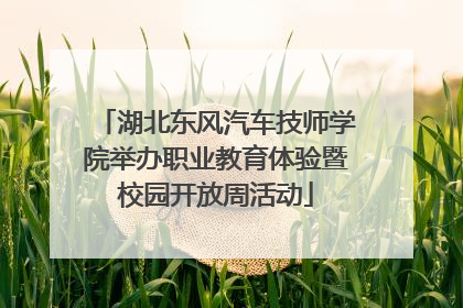 湖北东风汽车技师学院举办职业教育体验暨校园开放周活动