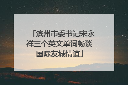 滨州市委书记宋永祥三个英文单词畅谈国际友城情谊