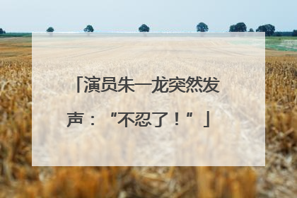 演员朱一龙突然发声：“不忍了！”