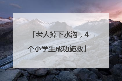 老人掉下水沟，4个小学生成功施救