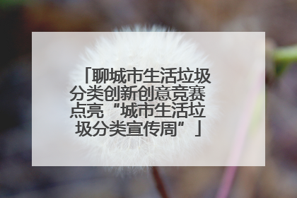 聊城市生活垃圾分类创新创意竞赛点亮“城市生活垃圾分类宣传周”