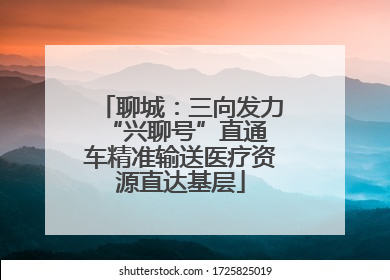 聊城：三向发力 “兴聊号”直通车精准输送医疗资源直达基层