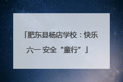 肥东县杨店学校：快乐六一 安全“童行”
