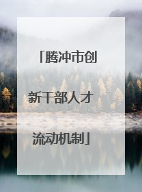 腾冲市创新干部人才流动机制