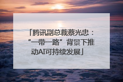 腾讯副总裁蔡光忠：“一带一路”背景下推动AI可持续发展