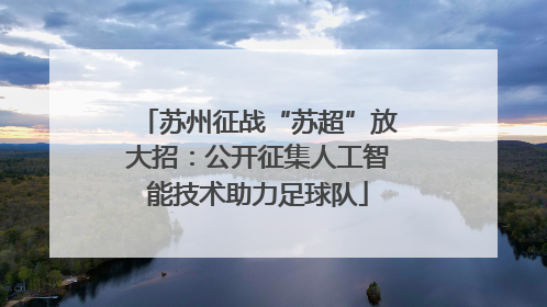 苏州征战“苏超”放大招：公开征集人工智能技术助力足球队