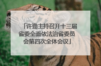 许勤主持召开十三届省委全面依法治省委员会第四次全体会议