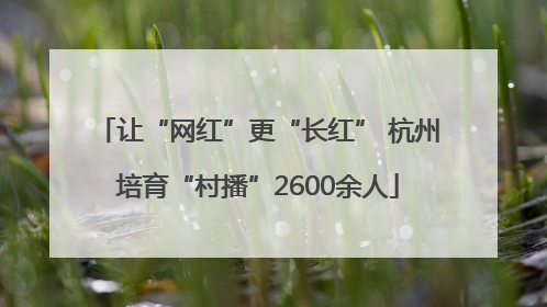 让“网红”更“长红” 杭州培育“村播”2600余人