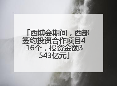 西博会期间，西部签约投资合作项目416个，投资金额3543亿元