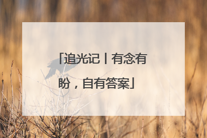 追光记丨有念有盼，自有答案