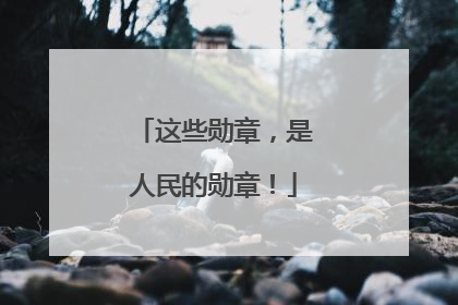 这些勋章，是人民的勋章！