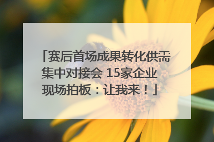 赛后首场成果转化供需集中对接会 15家企业现场拍板：让我来！