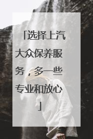 选择上汽大众保养服务，多一些专业和放心