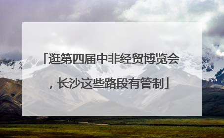 逛第四届中非经贸博览会，长沙这些路段有管制