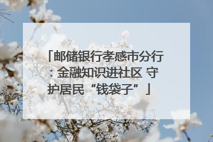 邮储银行孝感市分行：金融知识进社区 守护居民“钱袋子”