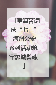 重温誓词庆“七一” 海州公安系列活动筑牢忠诚警魂