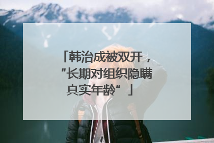 韩治成被双开，“长期对组织隐瞒真实年龄”