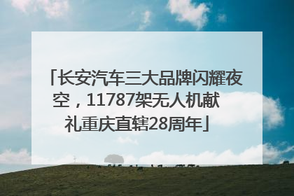 长安汽车三大品牌闪耀夜空，11787架无人机献礼重庆直辖28周年