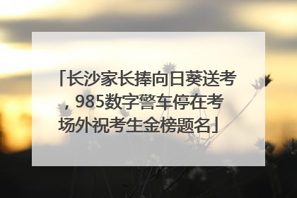 长沙家长捧向日葵送考，985数字警车停在考场外祝考生金榜题名