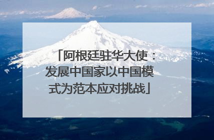 阿根廷驻华大使：发展中国家以中国模式为范本应对挑战