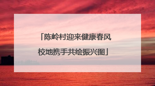 陈岭村迎来健康春风 校地携手共绘振兴图