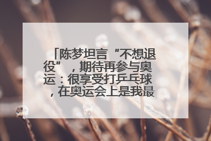陈梦坦言“不想退役”，期待再参与奥运：很享受打乒乓球，在奥运会上是我最幸福的时候