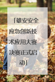 雄安安全应急创新技术应用大赛决赛正式启动