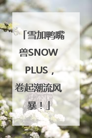 雪加鸭嘴兽SNOWPLUS，卷起潮流风暴！