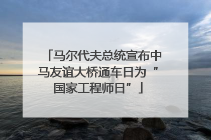 马尔代夫总统宣布中马友谊大桥通车日为“国家工程师日”