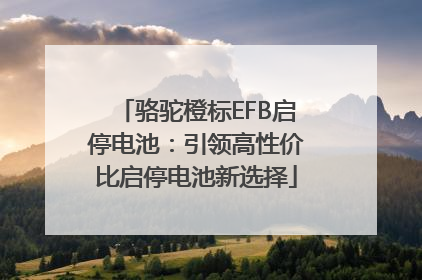 骆驼橙标EFB启停电池：引领高性价比启停电池新选择