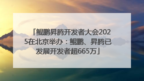 鲲鹏昇腾开发者大会2025在北京举办：鲲鹏、昇腾已发展开发者超665万