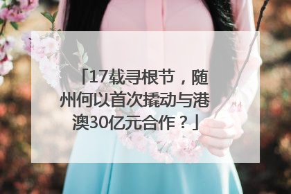 17载寻根节，随州何以首次撬动与港澳30亿元合作？